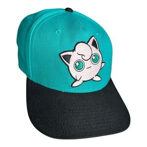 Pokemon Jigglypuff Snapback Hat Cap Turquoise Black Wool Blend‎ 2016 Nintendo